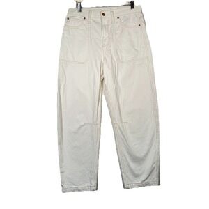 GAP Off-White/Cream High-Rise Straight-Leg Jeans
